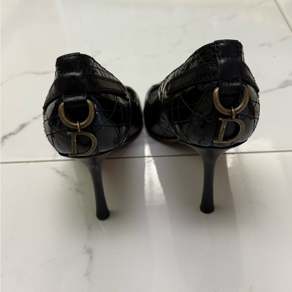 Dior Black Peep-Toe Heels Size 40 - Picture 2 of 7